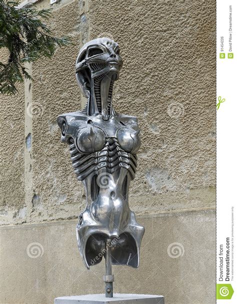 Alien Statue Outside The H R Giger Museum Editorial Photo