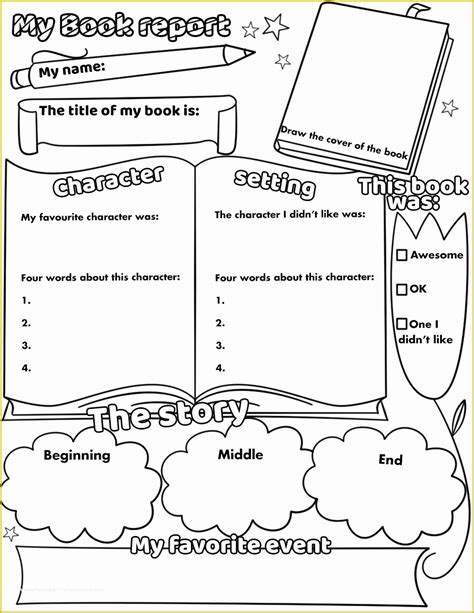 grade book report template   book report template   word