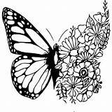 Butterfly Mandala Flower Tattoo Cricut Svg Coloring Flowers Template Pages Choose Board Butterflies Drawings sketch template
