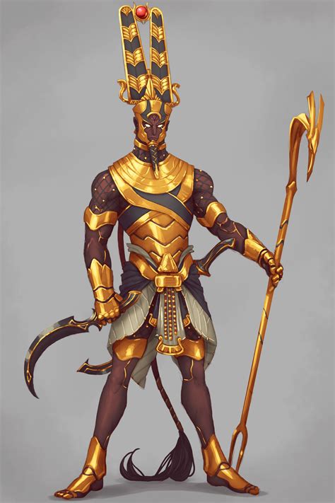 Character Concept Art Amun Egyptian God Guillem Daudén Kenji 893