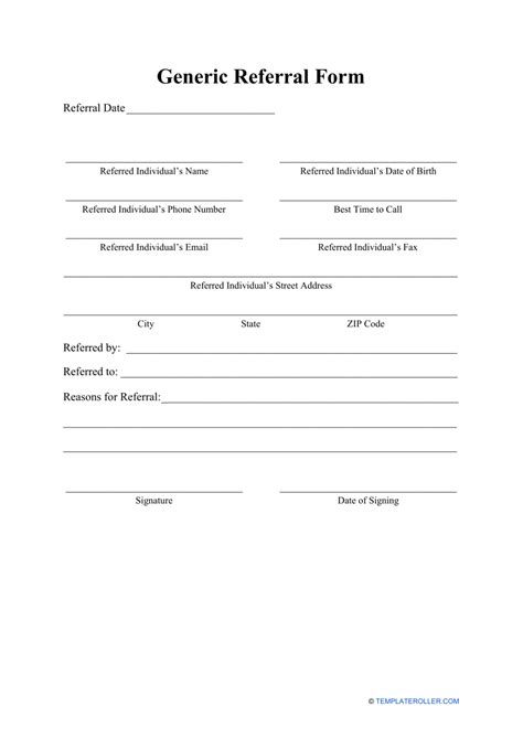 generic referral form fill  sign