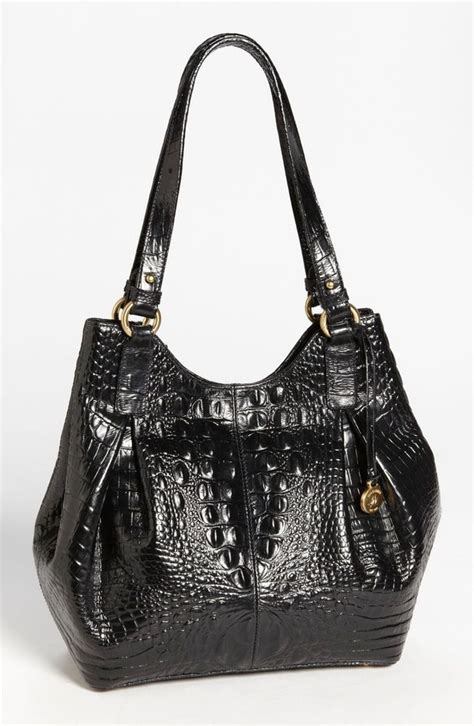 brahmin bristol onyx melbourne croc embossed leather hobo bag brahmin hobo leather