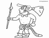 Coloring Spear Warrior Maya Coloringcrew Pages sketch template