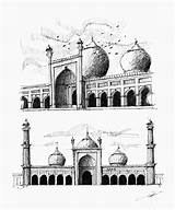 Masjid Drawing Jama Delhi Sketches Old Sketch Ink Hossam Architecture Mosque Drawings India Copyright Reserved Rights Yamani El Architectural Paintingvalley sketch template