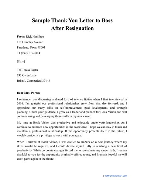 sample   letter  boss  resignation  printable