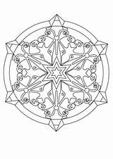 Coloring Mandala Snowflakes Pages Snowflake Printable sketch template