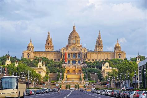 national palace  montjuic hill  barcelona  spain stock image image  museum attraction