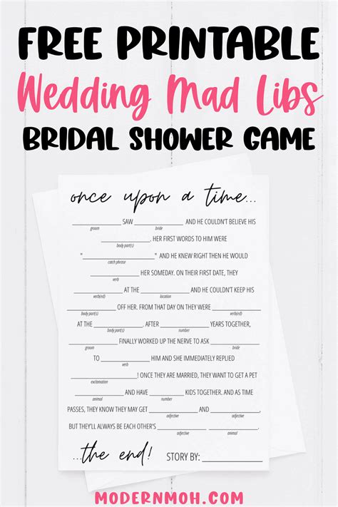 wedding vow mad libs printable