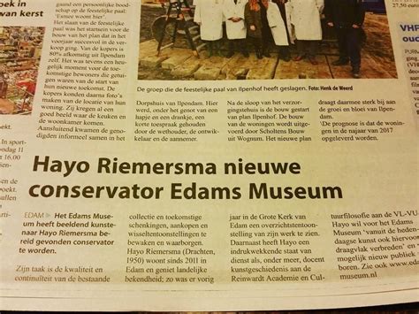 edamsmuseum  instagram het edamsmuseum  het nieuws met de nieuwe conservator