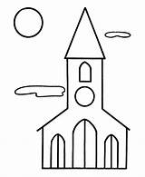 Eglise Kirche Ausmalbild Gratuit Kostenlos Malvorlagen sketch template