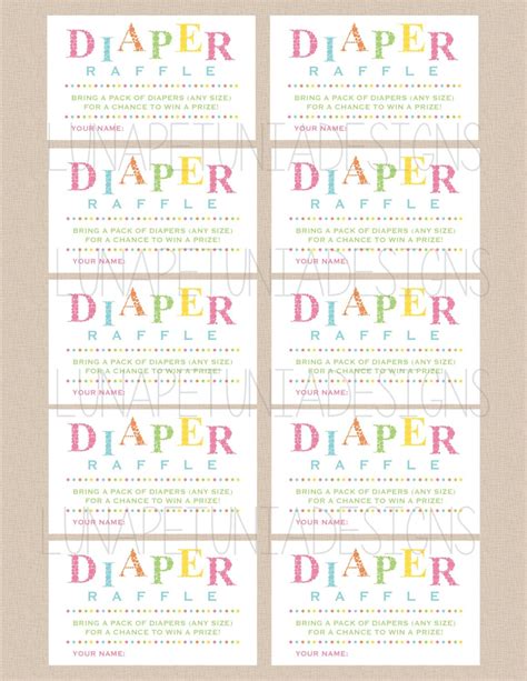 diaper  wipe raffle template