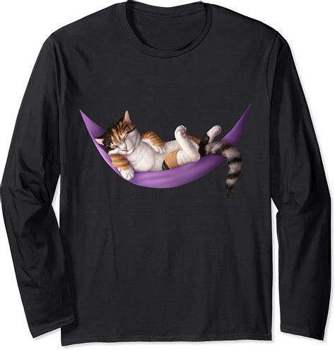 Cat Nap In A Hammock Long Sleeve T Shirt Uk Fashion