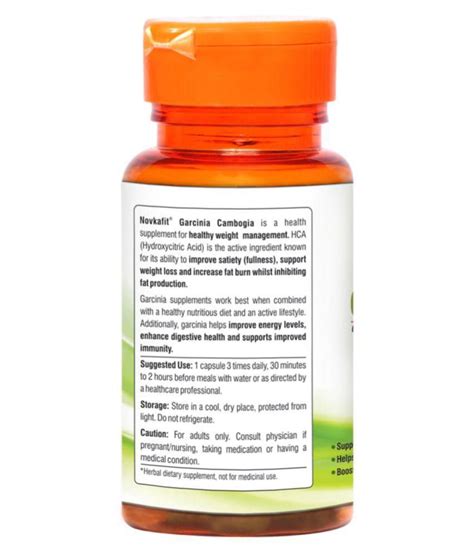 novkafit garcinia cambogia 500 mg weight loss supplement 60 no s fat