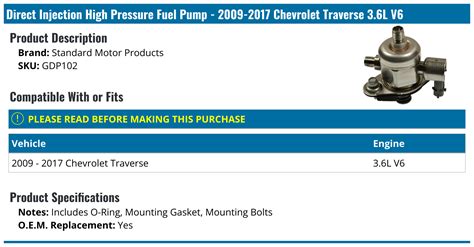 chevrolet traverse fuel pump standard motor products gdp partsgeekcom
