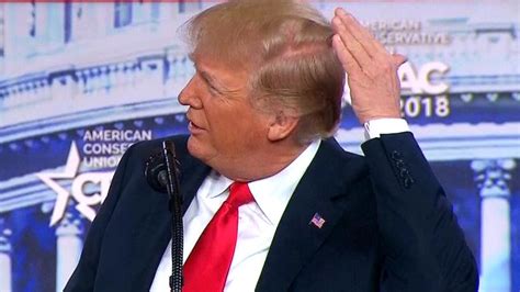 trump on his hair i try like hell to hide that bald spot folks
