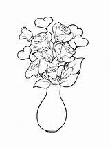 Coloring Roses Bouquet Drawing Vase Flowers Pages Flower Clipart Easy Colouring Printable Library Colour Kids Collection Coloringhome Paintingvalley Popular Comments sketch template