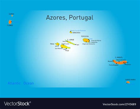 map  azores royalty  vector image vectorstock