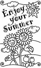 Summer Coloring Pages Kids Adult sketch template