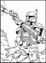 Boba Fett Coloring Pages Star Wars Color Colouring Bounty Hunter sketch template