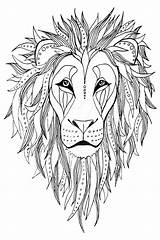 Drawing Lion Cross Coloring Pages Face Contour Mane Silhouette Abstract Fruit Maltese Pencil Animal Patterned Color Line Tattoo Drawings Getdrawings sketch template