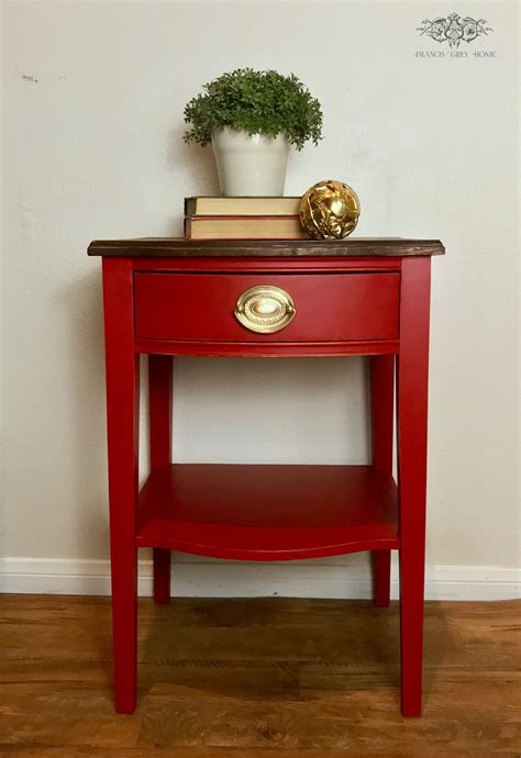 vintage  table red  table behr red painted side table small