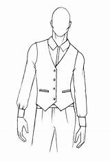 Waistcoat Tuxedo Reference Croqui sketch template