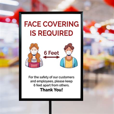 face covering required poster sign