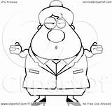 Shrugging Careless Chubby Lady Business Clipart Cartoon Outlined Coloring Vector Cory Thoman Regarding Notes sketch template