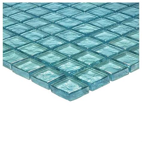 Iridescent Clear Glass Pool Tile Aqua 1 X 1 Mineral Tiles