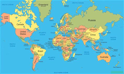 large printable world map   countries world map
