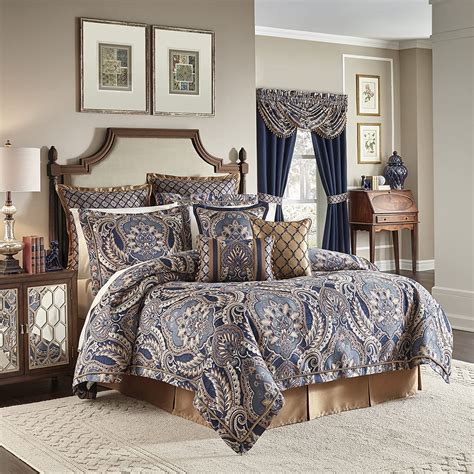 Croscill Aurelio 4 Piece Queen Comforter Set Blue 4 Piece