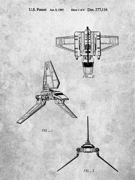 pp100 star wars lambda class t 4a imperial shuttle patent poster