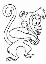 Aladdin Coloring Pages Abu Monkey Color Disney Getcolorings Print Printable sketch template