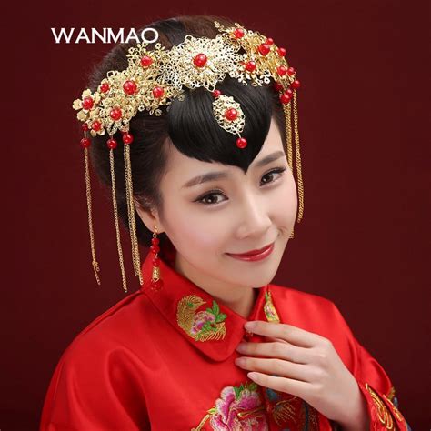 buy chinese style ethnic costume retro red crowns and