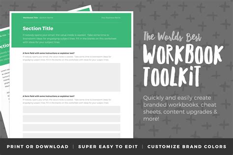 workbook toolkit vol  stationery templates creative market