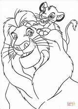 Coloring Pages Simba King Mufasa Lion sketch template