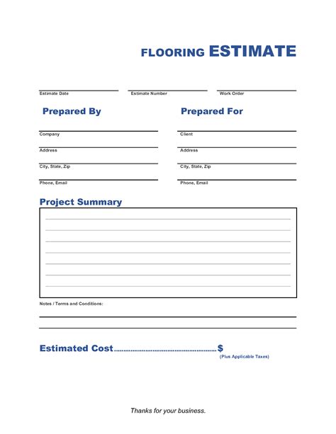 flooring estimate template invoice maker