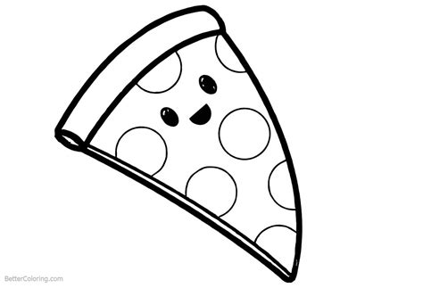 cute food coloring pages cartoon pizza  printable coloring pages