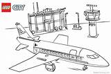 Lego Coloring Pages City Airplane Airport Printable Kids Color Print sketch template