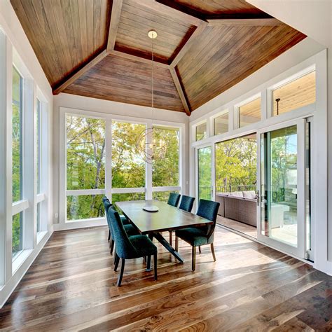 Dining Room With Vaulted Ceiling Wood Detailed Ceiling Large Dining