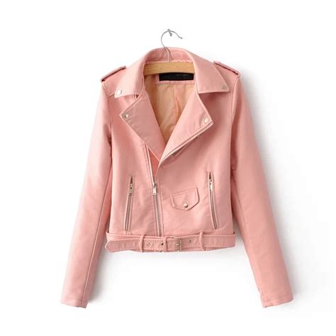 2018 new elegant autumn and winter jackets women short pink black 4