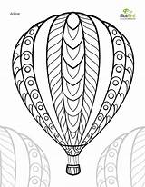 Balloon Coloring Air Hot Printable Pages sketch template