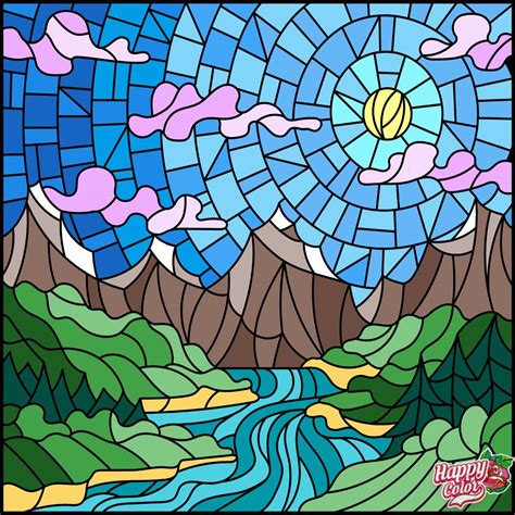 Scenic Mosaic Colorart Stained Glass Designs Stained Glass Patterns