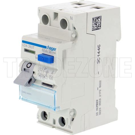 hager  amp residual current device rcd  pole ma cdat residual current devices