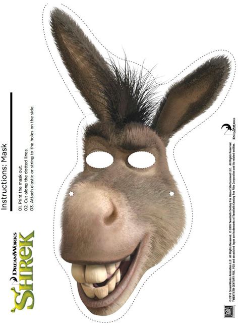 printable shrek donkey mask mama likes