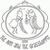 Grasshopper Ant Colouring Activity sketch template