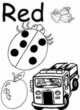 Coloring Preschool Pages Worksheets Red Color Kids Colors Activities Kindergarten Printable Printables Worksheet Toddlers Pre Preschoolers Teaching Print Counting Lesson sketch template