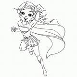 Coloring Superhero Pages Girl Girls Popular sketch template