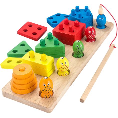 buy appyhut wooden shape sorter stacker toddlers puzzles toy montessori