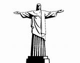 Christ Redeemer Statue Coloring Coloringcrew Monuments sketch template